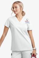 UA Butter-Soft Stretch One Pocket Scrub Top - XL - White