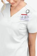 UA Butter-Soft Stretch One Pocket Scrub Top - XS - White