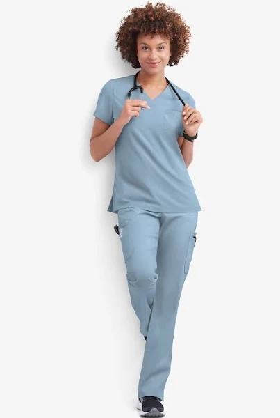 UA Butter-Soft Stretch Scrubs Petite Ladies Pants - 4x - Ash Blue