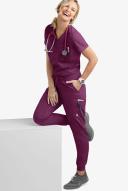 UA Butter-Soft Stretch Single Pocket Scrub Top - 4x - Wine