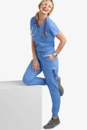 UA Butter-Soft Stretch Single Pocket Scrub Top - S - Ceil Blue