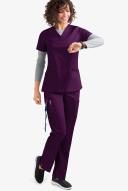 UA Flex2 Flat Front Cargo Scrub Pants - 3x - Eggplant