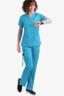 UA Flex2 Flat Front Cargo Scrub Pants - 3x - Turquoise