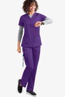UA Flex2 Flat Front Cargo Scrub Pants - L - Grape