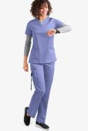 UA Flex2 Flat Front Cargo Scrub Pants - M - Ceil Blue
