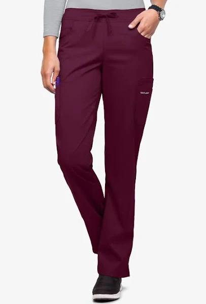 UA Flex2 Petite Flat Front Cargo Scrub Pants - S - Wine