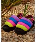 UGG Fluff Yeah Slide Black Taffy Pink Multi (Women's)