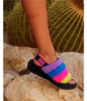 UGG Fluff Yeah Slide Black Taffy Pink Multi (Women's)