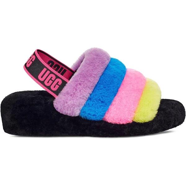 UGG Fluff Yeah Slide Black Taffy Pink Multi (Women's)