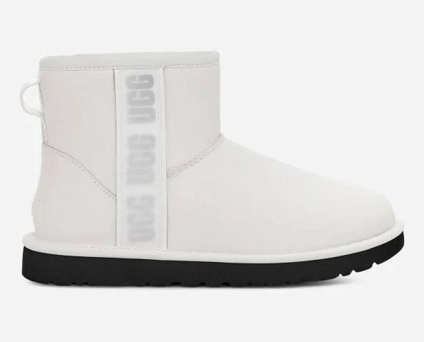 Ugg Women's Classic Mini Side Logo II Boot, Ultra Matte White / 11