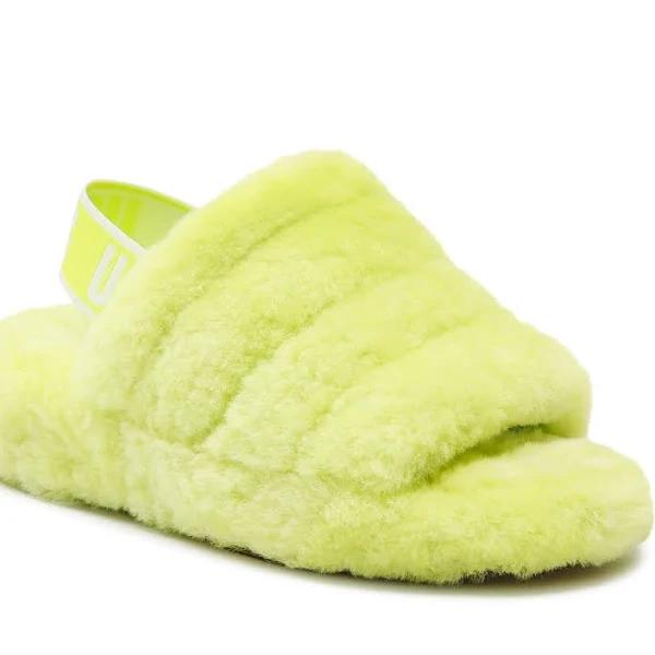 Ugg Women's Fluff Yeah Slide Sandal Key Lime 9