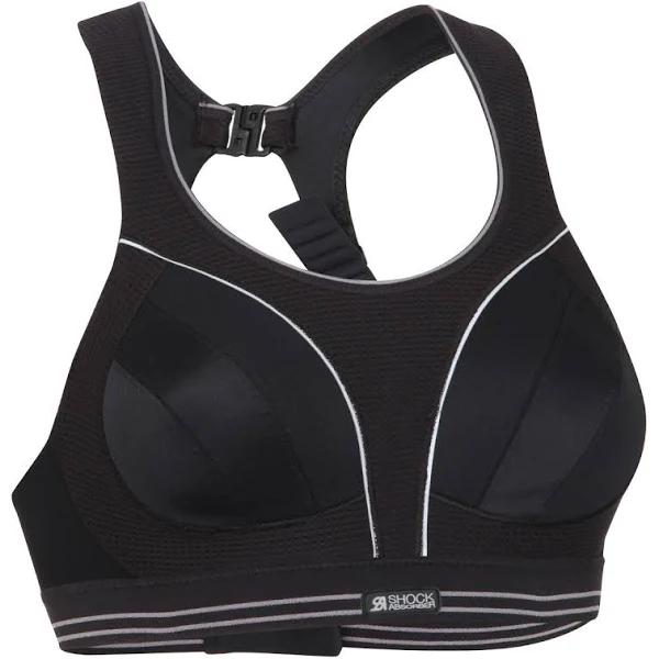 Ultimate Run Sports Bra, Black/Silver / 12FF by Shock Absorber