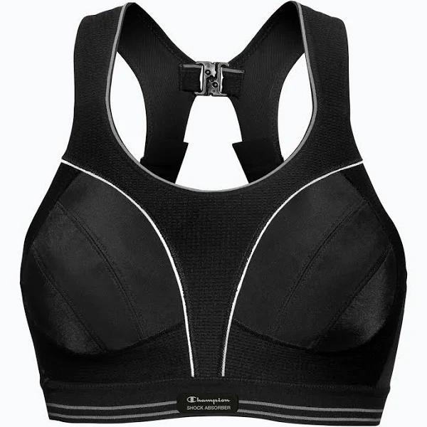 Ultimate Run Sports Bra, Black/Silver / 16G by Shock Absorber
