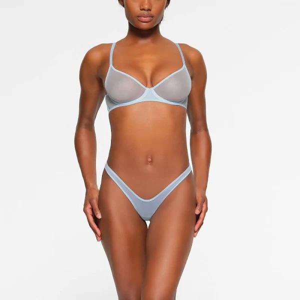 Ultra Fine Mesh Underwire Scoop Bra | Glacier