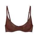 Ultra Fine Mesh Underwire Scoop Bra | Mahogany