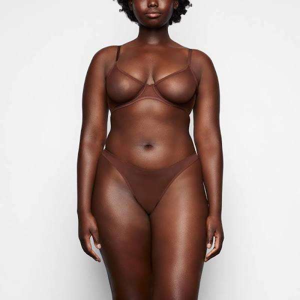 Ultra Fine Mesh Underwire Scoop Bra | Mahogany