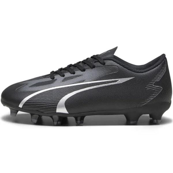 Ultra Play FG/AG Football Boots - Youth 8-16 Years in Black/Asphalt, Size 12 by Puma
