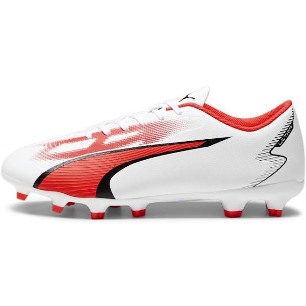 Ultra Play FG/AG Men's Football Boots in White/Black/Fire Orchid, Size 7 by Puma