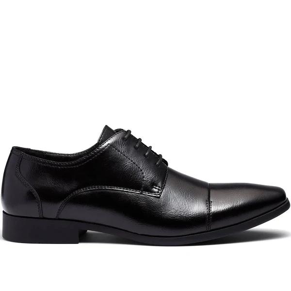 Uncut Perkins Black Smooth Black Lace Ups Mens Dress Shoes