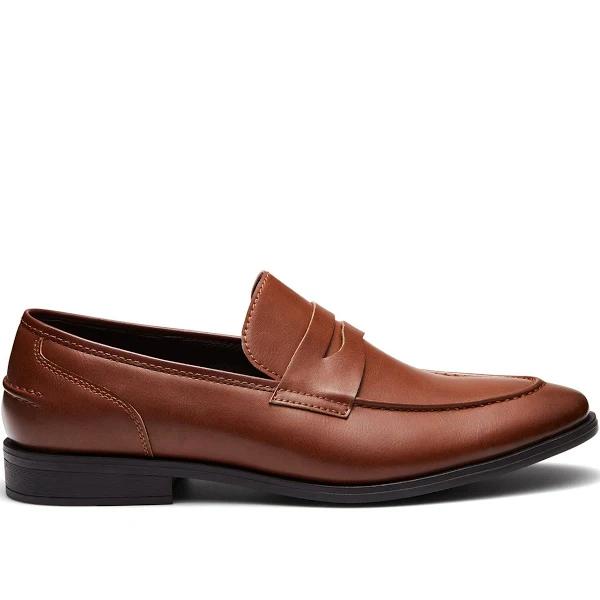 Uncut Shoes Spargo Tan | Men's Loafer | Dress Shoe | Slip On | Penny 10 / Chocolate