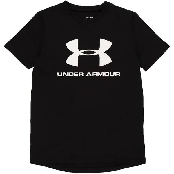 Under Armour Boys Sportstyle Logo Tee Black / White XS