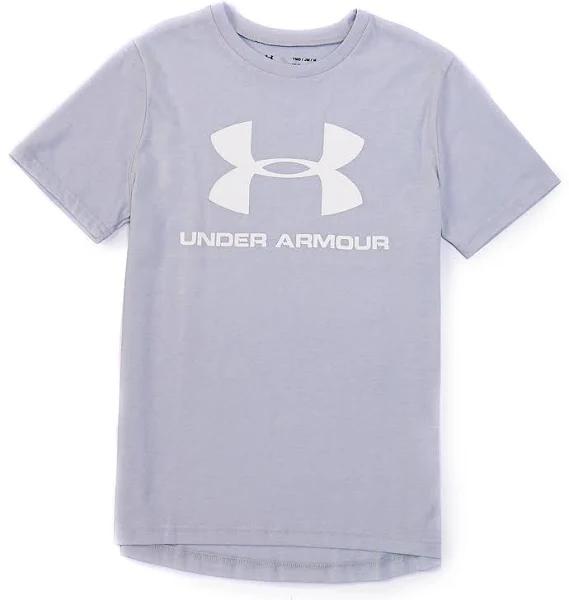 Under Armour Boys Sportstyle Logo Tee Grey/White M