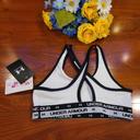 Under Armour Girls HeatGear Crossback Sports Bra White/Black M M