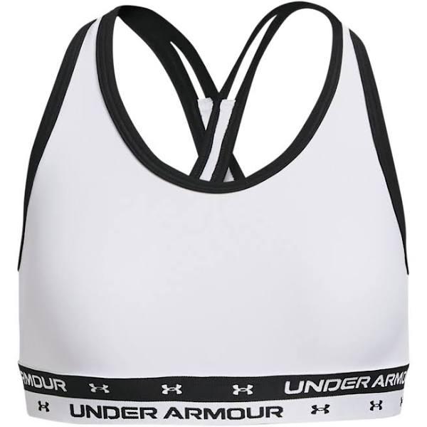 Under Armour Girls HeatGear Crossback Sports Bra White/Black M M