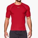 Under Armour HeatGear Compression Short Sleeve T-Shirt Red White - 3XL