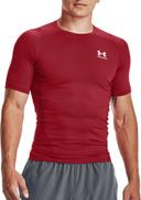 Under Armour HeatGear Compression Short Sleeve T-Shirt Red White - 3XL