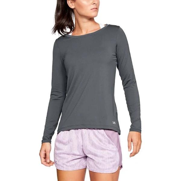 Under Armour HeatGear Short Sleeve T-Shirt Grey Women - XXL