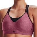 Under Armour - Infinity High Heather Sports Bra League Red Light Heather Black - XS