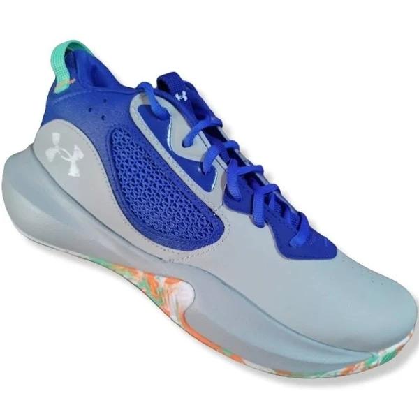 Under Armour Lockdown 6 Basketball Shoes Grey/Blue US Mens 9 / Womens 10.5