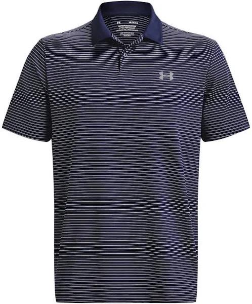 Under Armour Men's Performance 3.0 Stripe Polo Blue LG