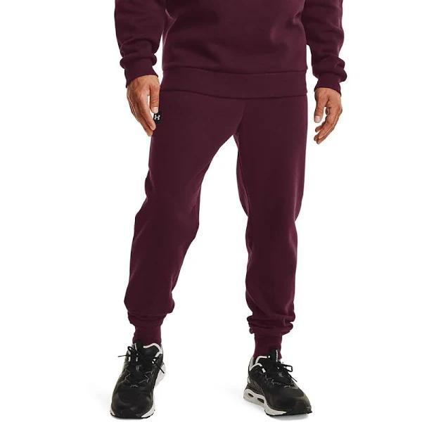 Under Armour Men's Rival Fleece Joggers (Dark Maroon/Onyx White) 2XL