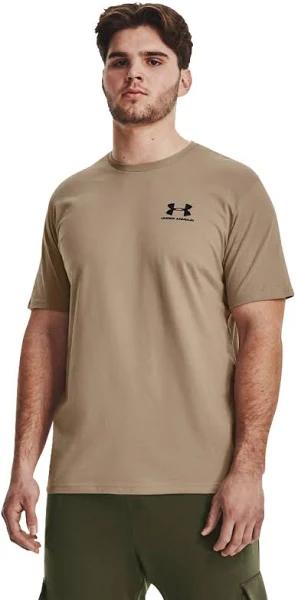 Under Armour Men's Sportstyle Left Chest Short Sleeve Shirt Brown 3XL