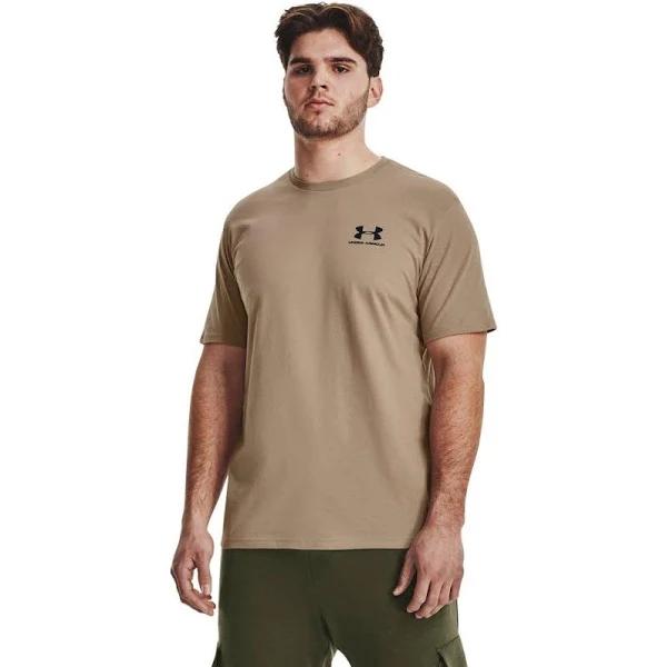Under Armour Men's Sportstyle Left Chest Short Sleeve Shirt Brown XS