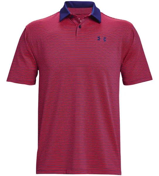 Under Armour Mens UA Performance 3.0 Stripe Golf Polo Blue S