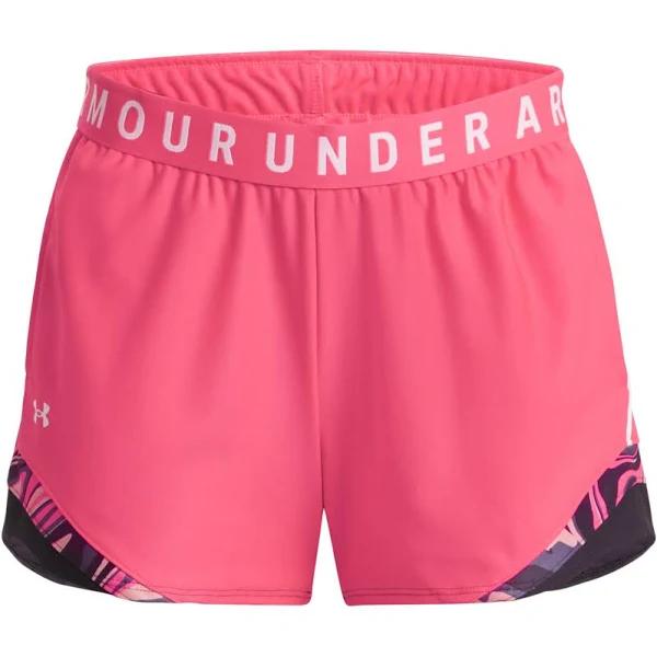 Under Armour Play Up 3.0 Shorts Pink White Women - M