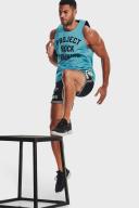 Under Armour Project Rock Mens Mesh Tank Blue XL