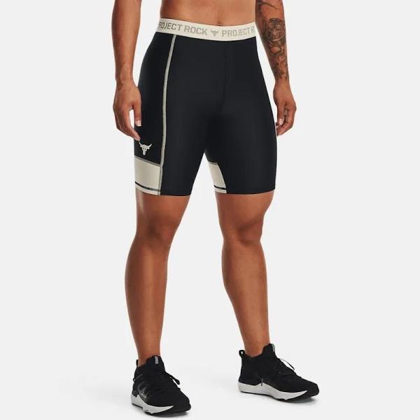 Under Armour Women's Project Rock Bike Shorts Black LG