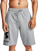 Under Armour Rival Fleece Big Logo Shorts Grey Black - XXL