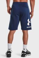 Under Armour Rival Fleece Big Logo Shorts Navy Blue White - M