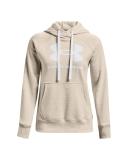 Under Armour Rival Logo Hoodie Beige White Women - XL