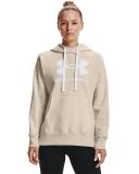 Under Armour Rival Logo Hoodie Beige White Women - XL