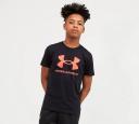 Under Armour Sportstyle Logo Short Sleeve Tee - Boys - Black/Beta
