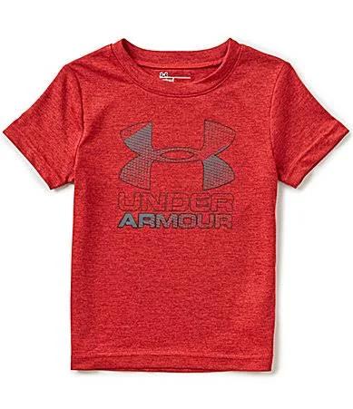 Under Armour Tech Big Logo Short Sleeve Tee - Boys - Blaze Orange/Utility Blue