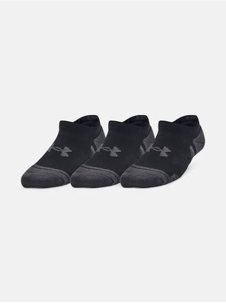 Under Armour Tech No Show 3 Pack Socks Juniors, Size C8 - C13, Black