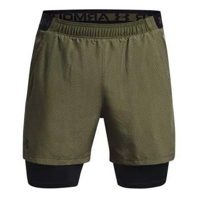 Under Armour Vanish Woven 2in1 Shorts Khaki Green Black - 3XL