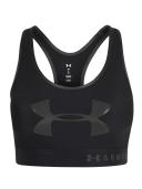 Under Armour Women's Armour Mid Keyhole Graphic Sports Bra - Black/Jet Grey XL